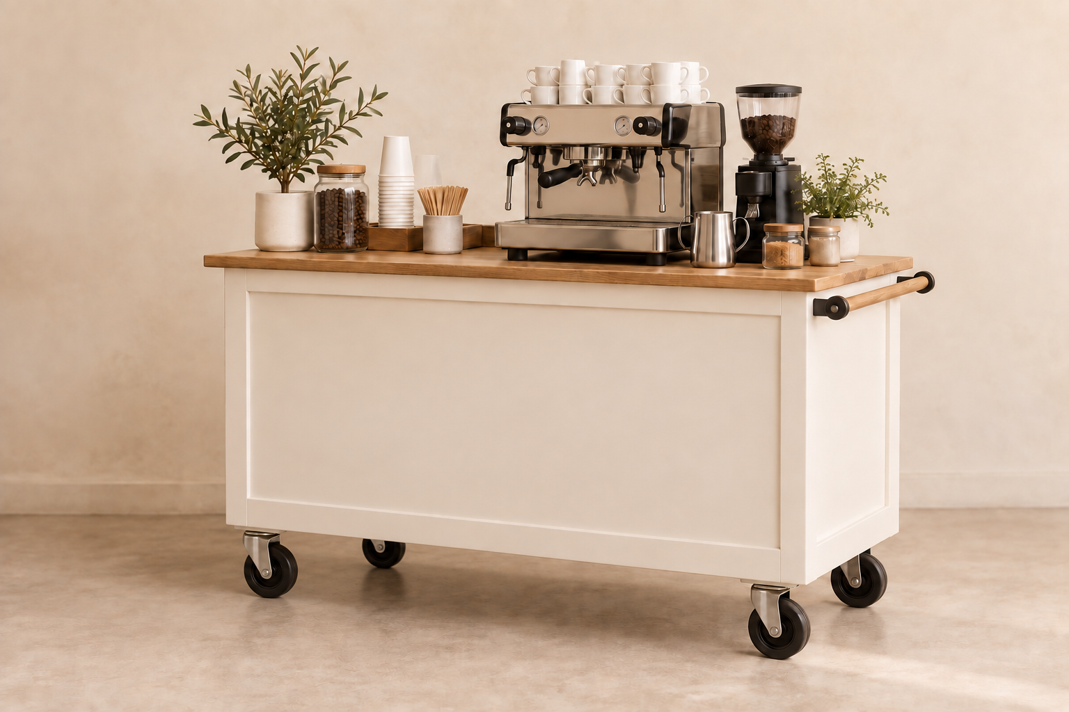 Illustrative coffee cart example; not a photo of Comb Coffee Co..
